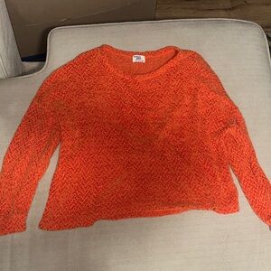 Vibrant Orange Crew Neck Sweater
